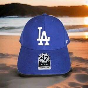 LA Dodgers Dad Hat '47 Brand MVP, OSFA, Blue-White, NEW w/Tags